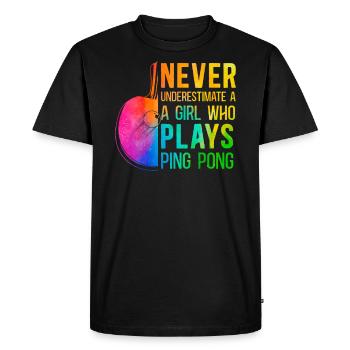 Ping Pong Table Tennis Fille - T-shirt Premium bio Homme - noir - Devant - Nico (187cm)