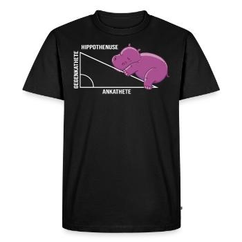 Drôle de jeu de mots mathématiques Hippothenuse Hippopotamus - T-shirt Premium bio Homme - noir - Devant - Nico (187cm)