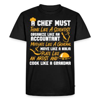 Cooking Cook Kitchen Chef A Chef - Men's Premium Organic T-Shirt - black - Front - Nico (187cm)