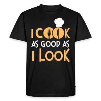 Cuisine Cuisinier Cuisine Chef I Cook - T-shirt Premium bio Homme - noir - Devant - Nico (187cm)