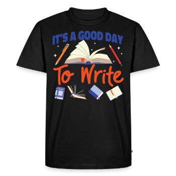 Écriture de livre Roman Écrivain & - T-shirt Premium bio Homme - noir - Devant - Nico (187cm)