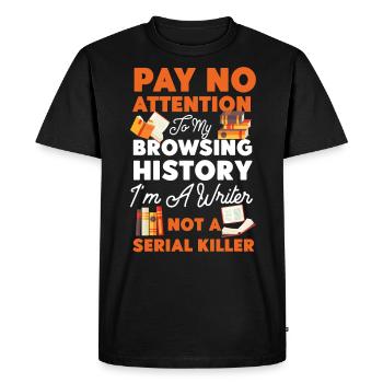 Écriture de livre Roman Écrivain & - T-shirt Premium bio Homme - noir - Devant - Nico (187cm)