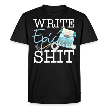 Écrire un roman à la machine à écrire Écrivain & - T-shirt Premium bio Homme - noir - Devant - Nico (187cm)