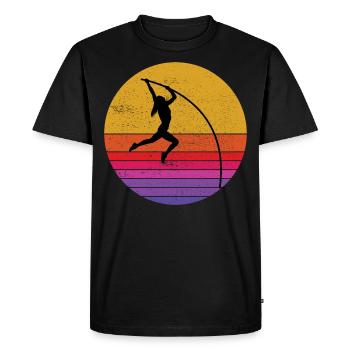 Retro Pole Vault Vaulting Jumping Athletics - Men's Premium Organic T-Shirt - black - Front - Nico (187cm)