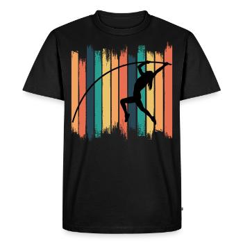 Saut à la perche Saut en hauteur Athlétisme - T-shirt Premium bio Homme - noir - Devant - Nico (187cm)