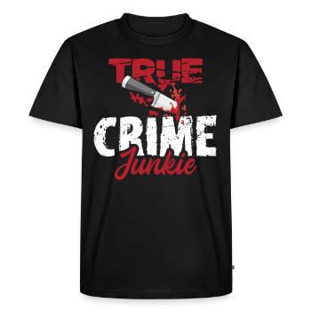 True Crime Junkie - Men's Premium Organic T-Shirt - black - Front - Nico (187cm)