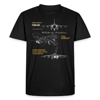 Tornado Flugzeug Militär Luftfahrt Zeichnung - Männer Premium Bio T-Shirt - Schwarz - Vorne - Nico (187cm)