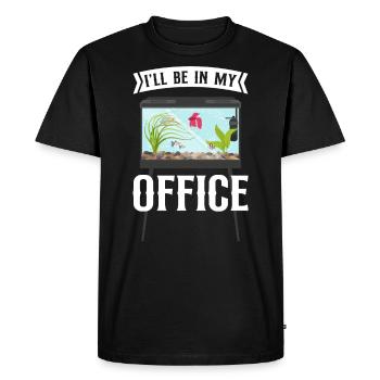 Aquarium d’eau salée Je serai dans mon - T-shirt Premium bio Homme - noir - Devant - Nico (187cm)