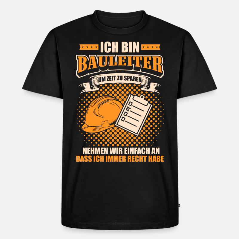 Bauleiter - Männer Premium Bio T-Shirt - Schwarz