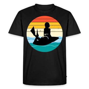 Bodyboarding Bodyboarder Water Sport Vintage Retro - Men's Premium Organic T-Shirt - black - Front - Nico (187cm)