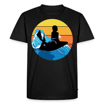 Bodyboarding Bodyboarder Water Sport Vintage Retro - Men's Premium Organic T-Shirt - black - Front - Nico (187cm)