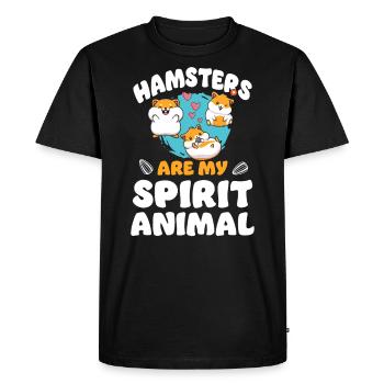 Hamster Hamsters Are My Spirit - Men's Premium Organic T-Shirt - black - Front - Nico (187cm)
