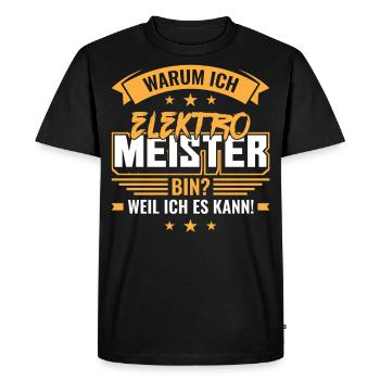 Prüfung Meister Elektromeister Bestanden Geschenk - Männer Premium Bio T-Shirt - Schwarz - Vorne - Nico (187cm)