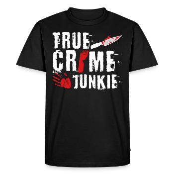 True Crime Junkie - Men's Premium Organic T-Shirt - black - Front - Nico (187cm)