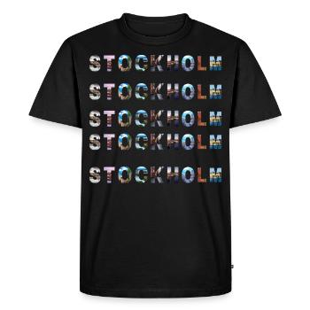 Stockholm - T-shirt Premium bio Homme - noir - Devant - Nico (187cm)