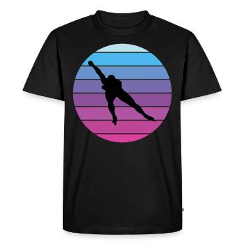 Patinage de vitesse Patineur sur glace Skate Race Vintage Retro - T-shirt Premium bio Homme - noir - Devant - Nico (187cm)
