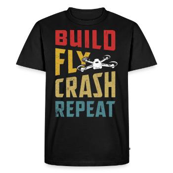 Drone Gift Drone Fly Quadcopter Copter - Men's Premium Organic T-Shirt - black - Front - Nico (187cm)