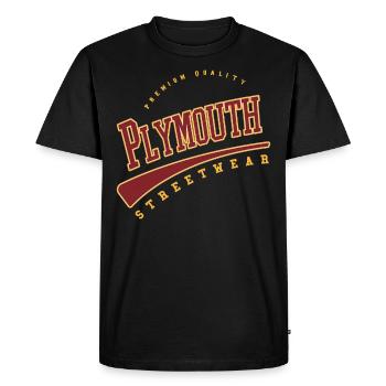 Plymouth England UK College High School Style - Men's Premium Organic T-Shirt - black - Front - Nico (187cm)