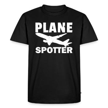 Plane Spotter Pilote d’avion volant volant - T-shirt Premium bio Homme - noir - Devant - Nico (187cm)
