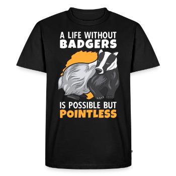 La vie sans blaireau de miel est inutile Marten blaireau - T-shirt Premium bio Homme - noir - Devant - Nico (187cm)