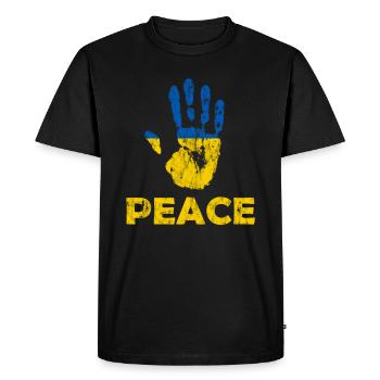 Hand Peace Ukraine - Men's Premium Organic T-Shirt - black - Front - Nico (187cm)