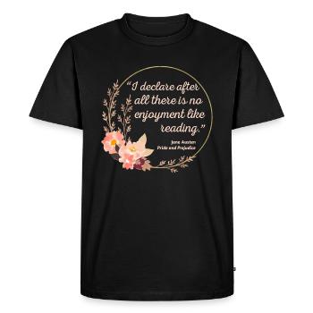 Orgueil et Préjugés Citation III - Style mignon - T-shirt Premium bio Homme - noir - Devant - Nico (187cm)
