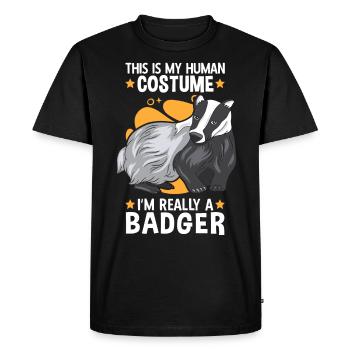 C’est mon costume de blaireau de miel martre blaireau - T-shirt Premium bio Homme - noir - Devant - Nico (187cm)