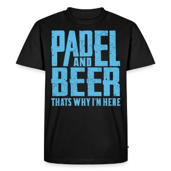 Drôle de padel disant padel et bière padel tennis - T-shirt Premium bio Homme - noir - Devant - Nico (187cm)