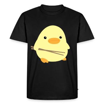 Canard aux baguettes - Canard avec baguette Meme - T-shirt Premium bio Homme - noir - Devant - Nico (187cm)