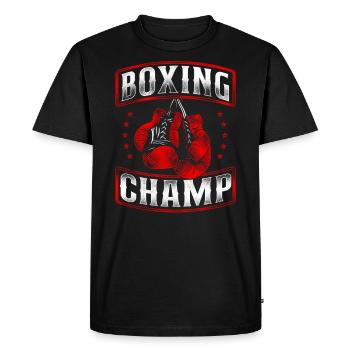 Boxing Vintage Boxing Champ - Men's Premium Organic T-Shirt - black - Front - Nico (187cm)