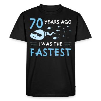 Il y a 70 ans, j’étais le plus rapide à 70 ans - T-shirt Premium bio Homme - noir - Devant - Nico (187cm)