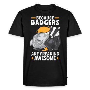 Honey badgers are fantastic marten badgers - Men's Premium Organic T-Shirt - black - Front - Nico (187cm)