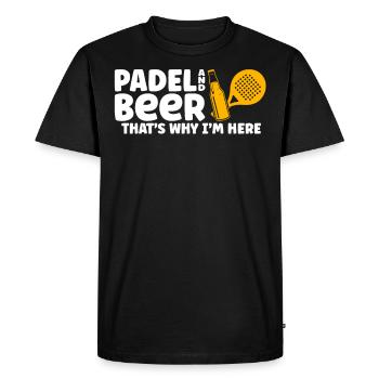 Drôle de padel disant padel et bière padel tennis - T-shirt Premium bio Homme - noir - Devant - Nico (187cm)
