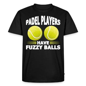 Drôle de dire que les joueurs de padel ont des balles floues - T-shirt Premium bio Homme - noir - Devant - Nico (187cm)