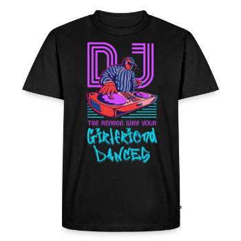 DISC JOCKEY - Men's Premium Organic T-Shirt - black - Front - Nico (187cm)