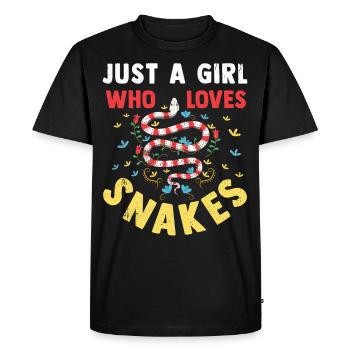 Serpent Venimeux Cobra Reptiles Terrarium Serpent - T-shirt Premium bio Homme - noir - Devant - Nico (187cm)