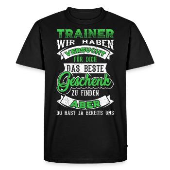 Fußballtrainer Trainer Spruch Geschenk - Männer Premium Bio T-Shirt - Schwarz - Vorne - Nico (187cm)