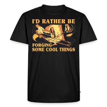 Je préfère forger l’enclume forgeron - T-shirt Premium bio Homme - noir - Devant - Nico (187cm)
