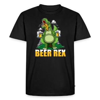 Beer Rex T-Rex Dino Drinking Beer Lover - Men's Premium Organic T-Shirt - black - Front - Nico (187cm)