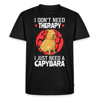 Capybara ma thérapie Amérique du Sud capybara - T-shirt Premium bio Homme - noir - Devant - Nico (187cm)