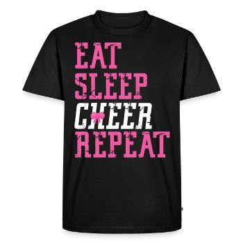 Cheer Cheerleading Eat Sleep Cheer - Men's Premium Organic T-Shirt - black - Front - Nico (187cm)