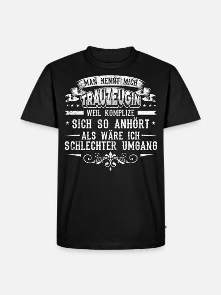 Trauzeugin - Männer Premium Bio T-Shirt - Schwarz