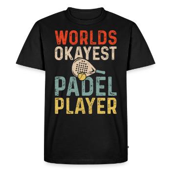 Worlds Okayest Padel Player Retro Padel - Men's Premium Organic T-Shirt - black - Front - Nico (187cm)
