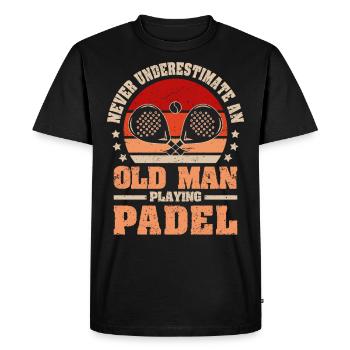 Cool Padel Dad Padel Player Father - Men's Premium Organic T-Shirt - black - Front - Nico (187cm)