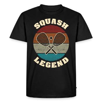 Cool Retro Crossing Raquettes Squash Legend Squash - T-shirt Premium bio Homme - noir - Devant - Nico (187cm)