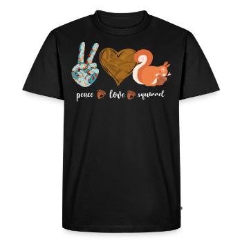 Squirrel Acorn Peace Love Squirrel - Men's Premium Organic T-Shirt - black - Front - Nico (187cm)