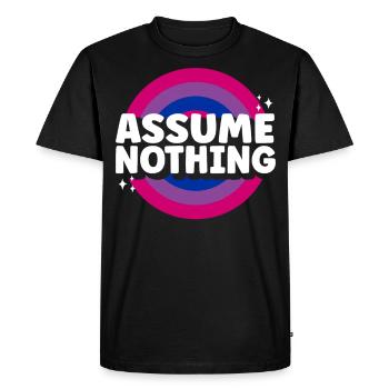 Bisexuel Bi Pride Flag Assume - T-shirt Premium bio Homme - noir - Devant - Nico (187cm)