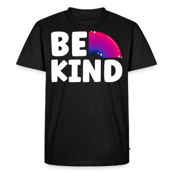 Bisexuel Bi Pride Flag Soyez gentil - T-shirt Premium bio Homme - noir - Devant - Nico (187cm)