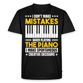 I Don't Make Mistakes When Playing The Piano - Men's Premium Organic T-Shirt - black - Front - Nico (187cm)