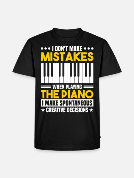 Ik maak geen fouten bij het spelen van de piano - Mannen Premium Bio T-shirt - zwart